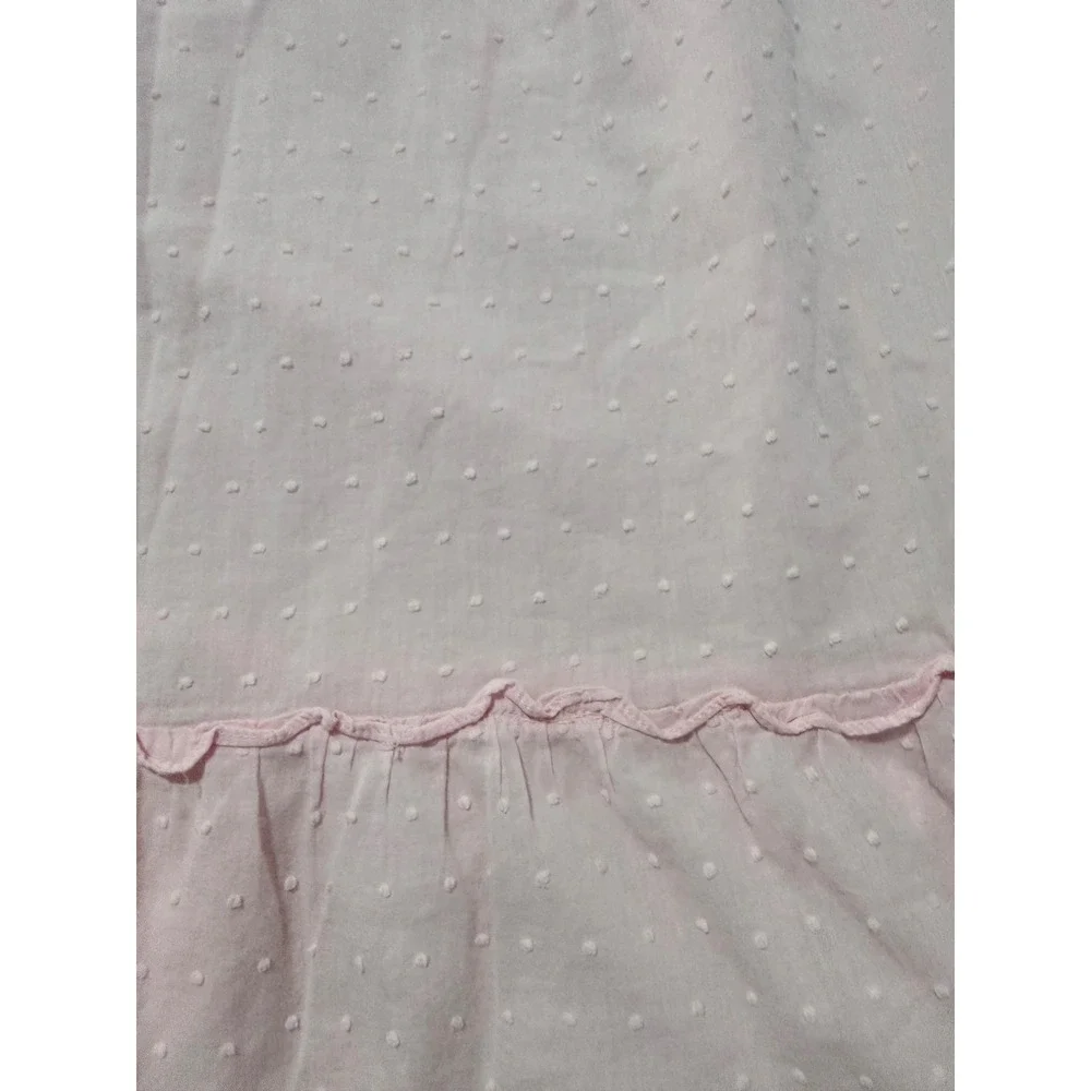 Eileen West Pink Swiss Dot Cotton Nightgown Lace Trim Sleeveless Chemise XL